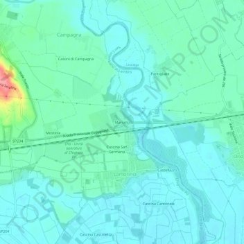 Mariotto topographic map, elevation, terrain