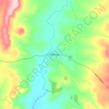 Merriwa topographic map, elevation, terrain