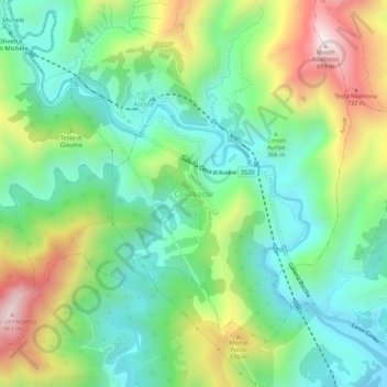 Collabassa topographic map, elevation, terrain