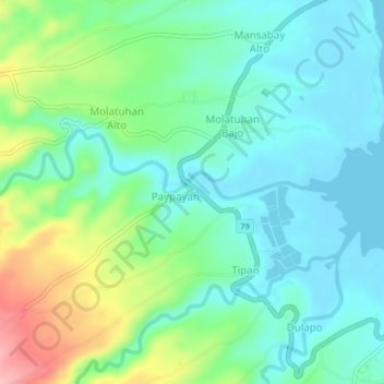 Paypayan topographic map, elevation, terrain