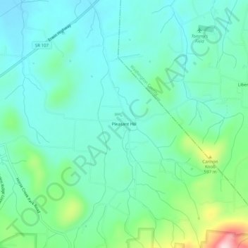 Pleasant Hill topographic map, elevation, terrain
