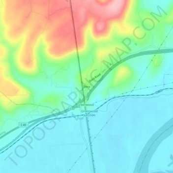 Dora topographic map, elevation, terrain