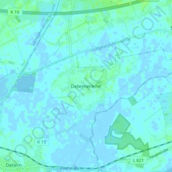 Deternerlehe topographic map, elevation, terrain