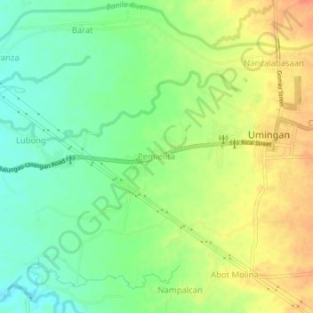 Pemienta topographic map, elevation, terrain