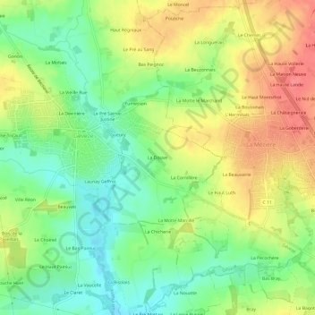 La Douve topographic map, elevation, terrain