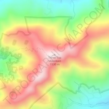 Three Top Mountain topographic map, elevation, terrain