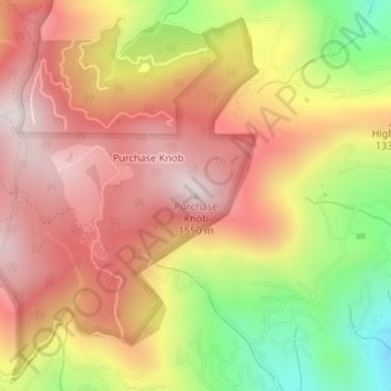 Purchase Knob topographic map, elevation, terrain
