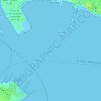 Hobsons Bay topographic map, elevation, terrain