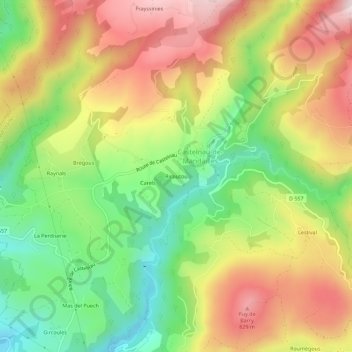 Ricoutou topographic map, elevation, terrain