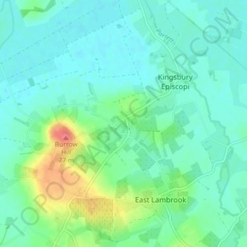 Stembridge topographic map, elevation, terrain