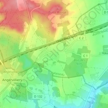 Machery topographic map, elevation, terrain