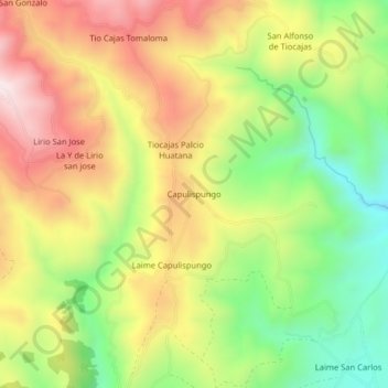 Capulispungo topographic map, elevation, terrain