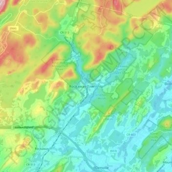 Rockaway Township topographic map, elevation, terrain