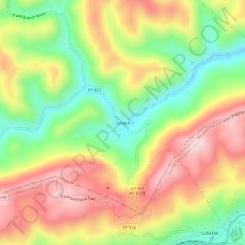 Gordon topographic map, elevation, terrain