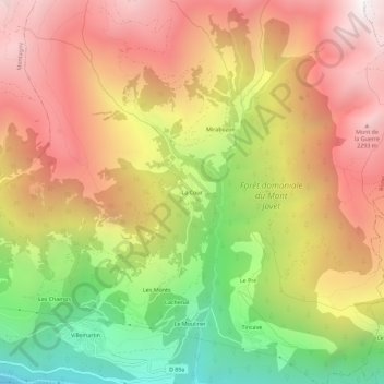 La Cour topographic map, elevation, terrain