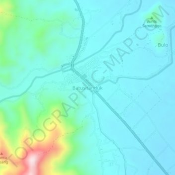 Batusitanduk topographic map, elevation, terrain