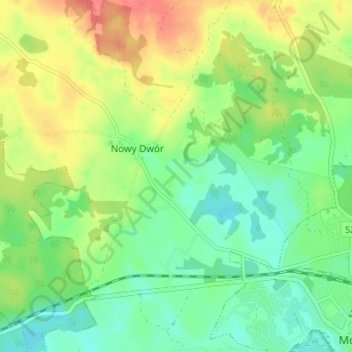 Szymanowo topographic map, elevation, terrain