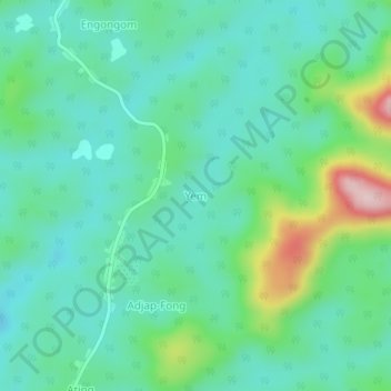 Yem topographic map, elevation, terrain