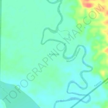 Andoas topographic map, elevation, terrain