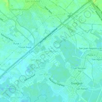 San Matias topographic map, elevation, terrain