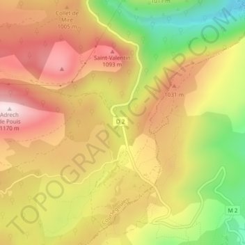 La Garussière topographic map, elevation, terrain