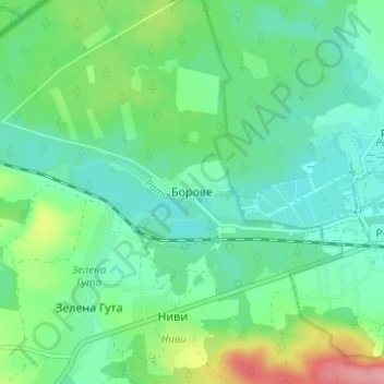Borove topographic map, elevation, terrain