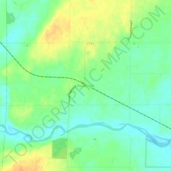 Porterfield topographic map, elevation, terrain