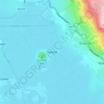 Nyland topographic map, elevation, terrain