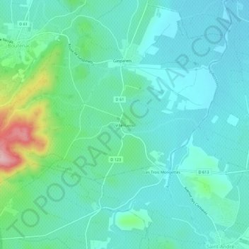 Villemajou topographic map, elevation, terrain