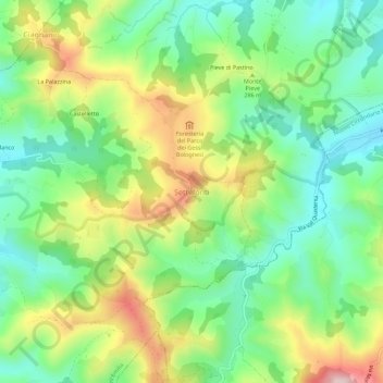 Settefonti topographic map, elevation, terrain