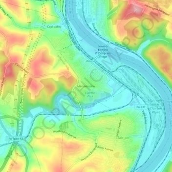 Mendelssohn topographic map, elevation, terrain