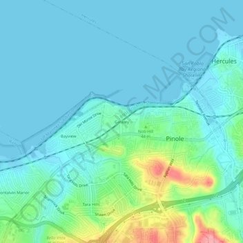 Gateley topographic map, elevation, terrain
