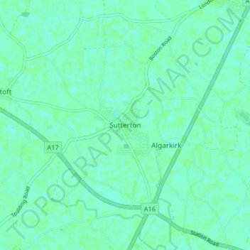 Sutterton topographic map, elevation, terrain