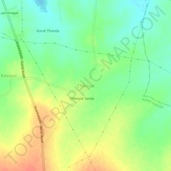 Cheriyal topographic map, elevation, terrain