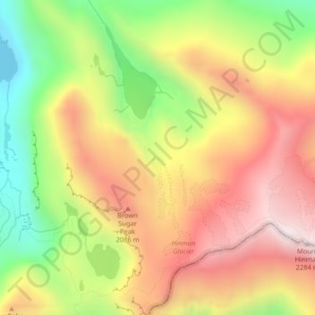 Hinman Glacier topographic map, elevation, terrain