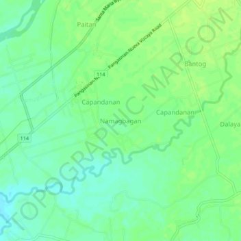 Namagbagan topographic map, elevation, terrain