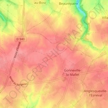 Le Pavillon topographic map, elevation, terrain