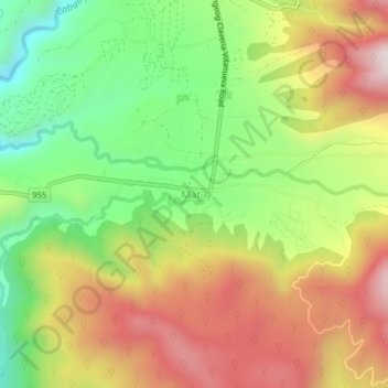 Mat-i topographic map, elevation, terrain