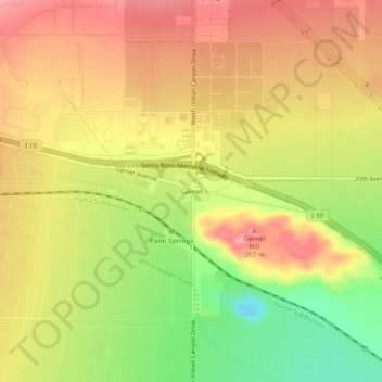Garnet topographic map, elevation, terrain