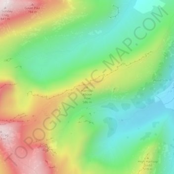 Hartsop Above How topographic map, elevation, terrain