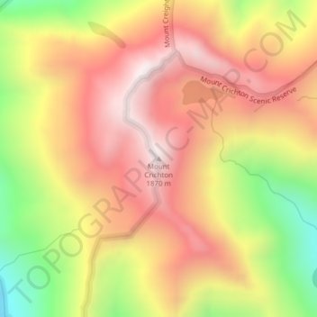 Mount Crichton topographic map, elevation, terrain