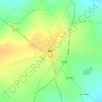 Kekri topographic map, elevation, terrain