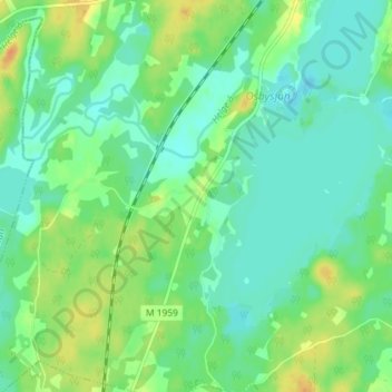 Sibbarp topographic map, elevation, terrain