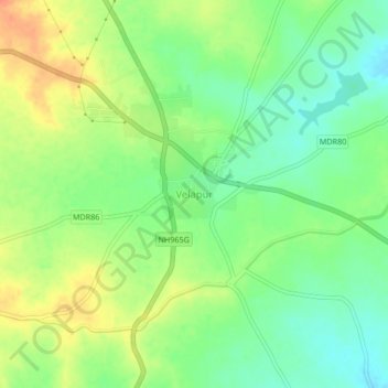 Velapur topographic map, elevation, terrain