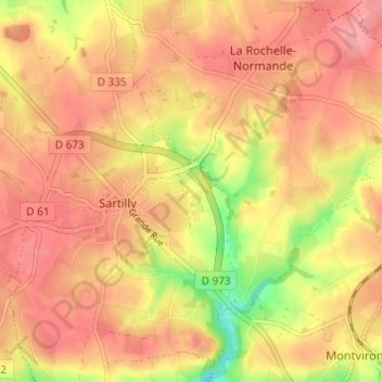 Le Manoir topographic map, elevation, terrain