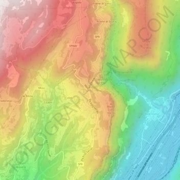 Spiazzi topographic map, elevation, terrain