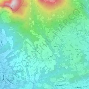Barp topographic map, elevation, terrain