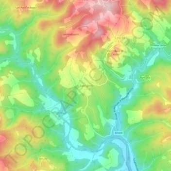 San Sano topographic map, elevation, terrain