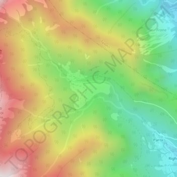 Malga Grassi topographic map, elevation, terrain