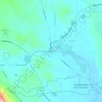 South Egremont topographic map, elevation, terrain